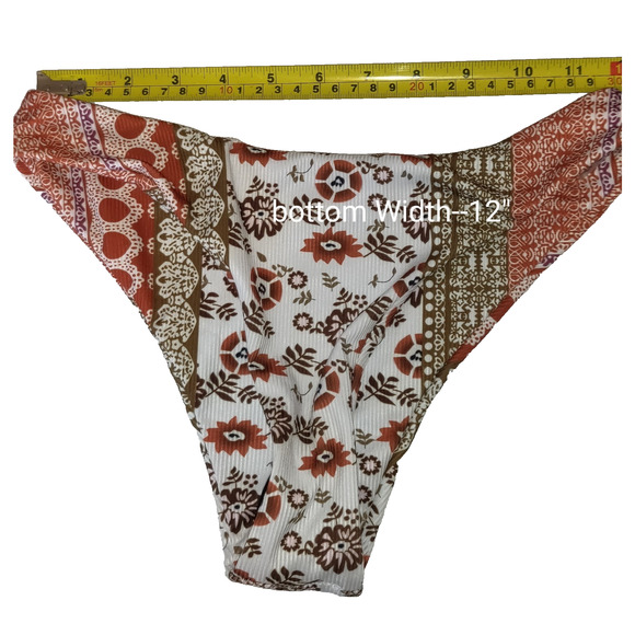 Zaful Bikini Swimsuit Sz S 4 NWT Strappy Back 2 Piece Rust, Brown,White NEW - Picture 10 of 15